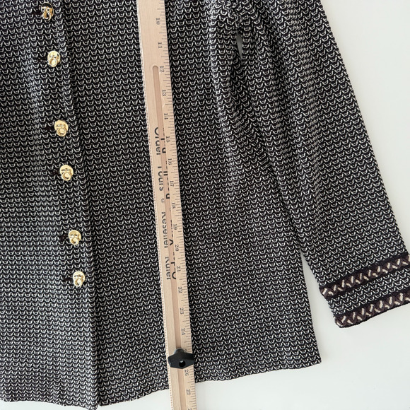 St John Skirt Jacket Suit 4 and 6 Brown Textured Knit Career Elegant Military - Picture 13 of 15